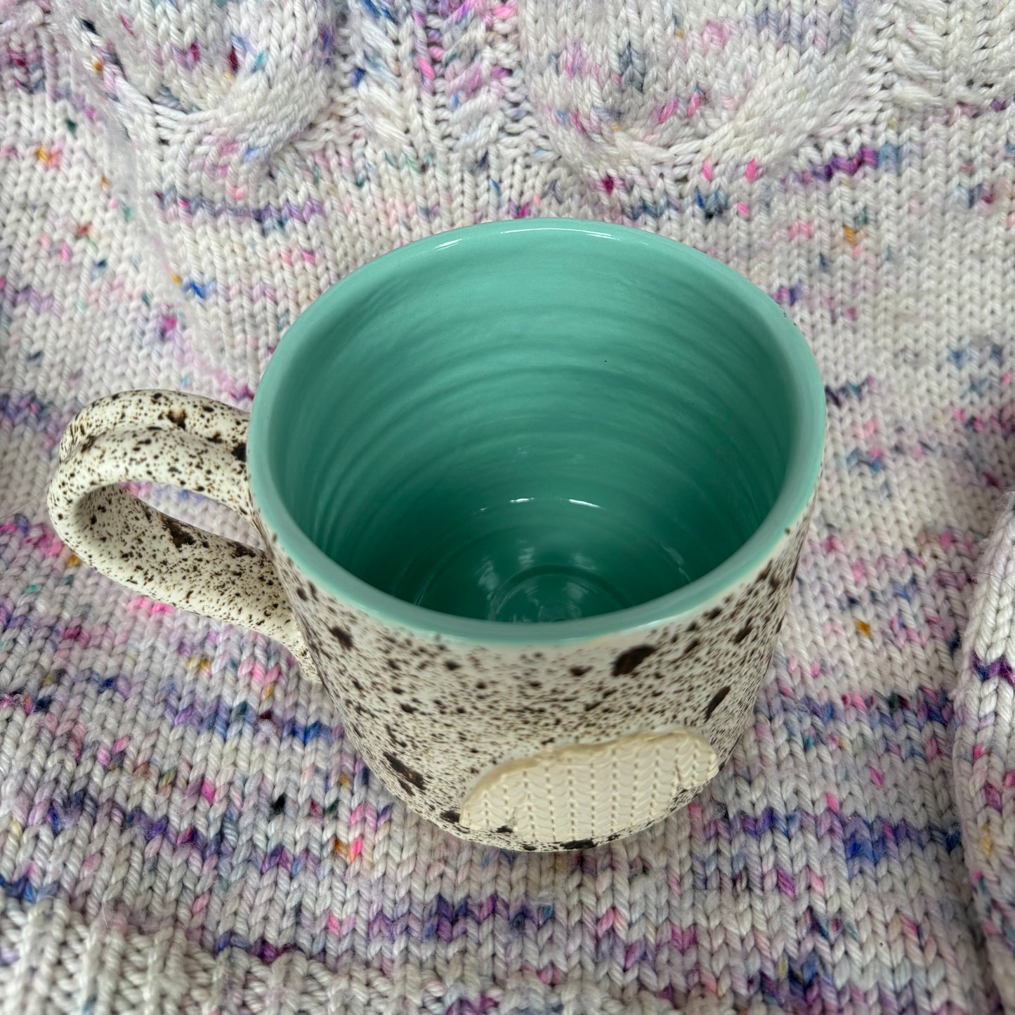 18oz brown speckle sweater mug