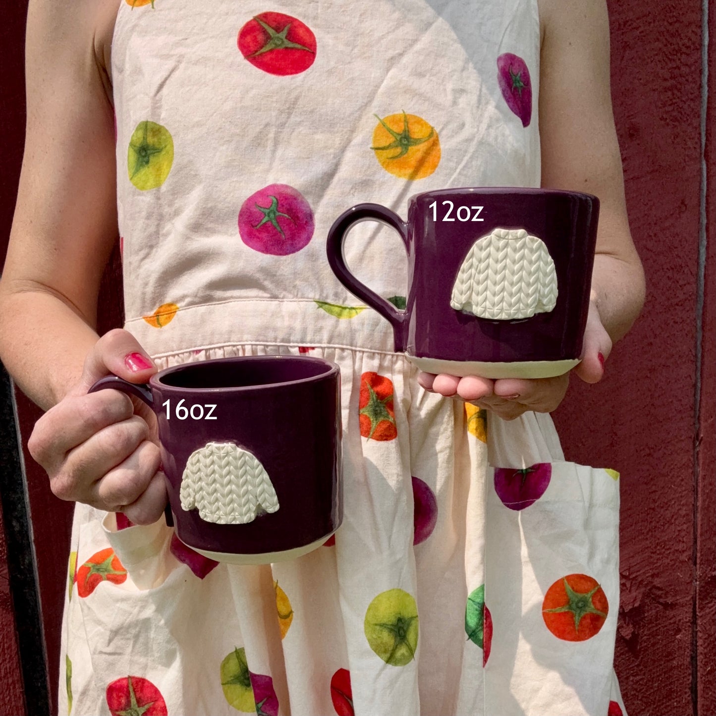 eggplant sweater mug