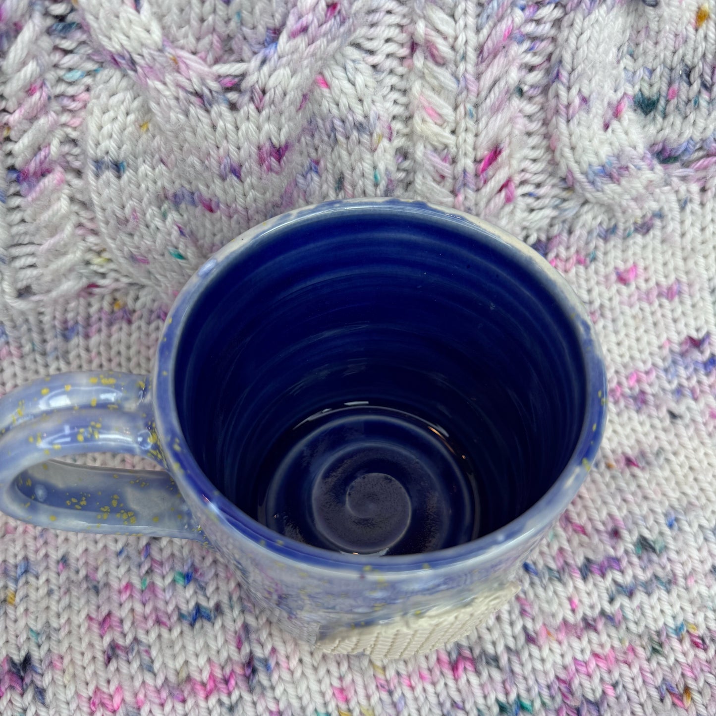 10 oz light blue sweater mug
