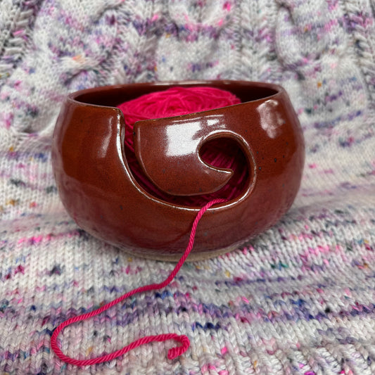 Imperfect deep red yarn bowl