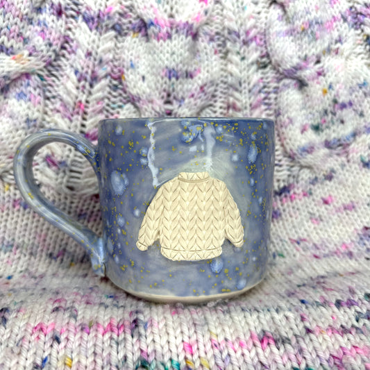16oz purple speckle (with blue inside) sweater mug