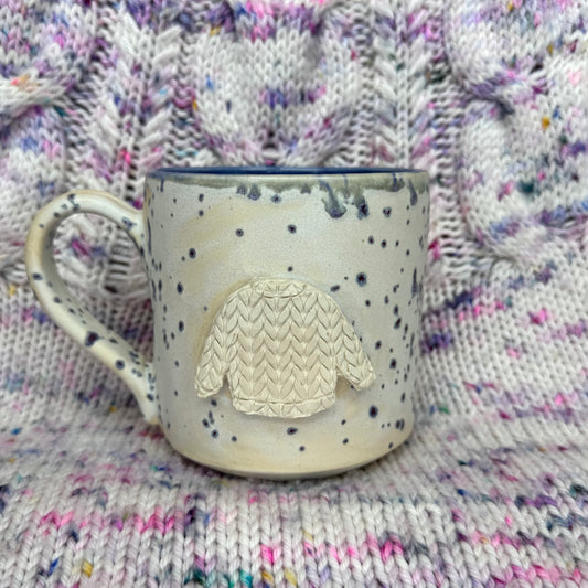 imperfect 16oz blue speckle (with blue inside) sweater mug