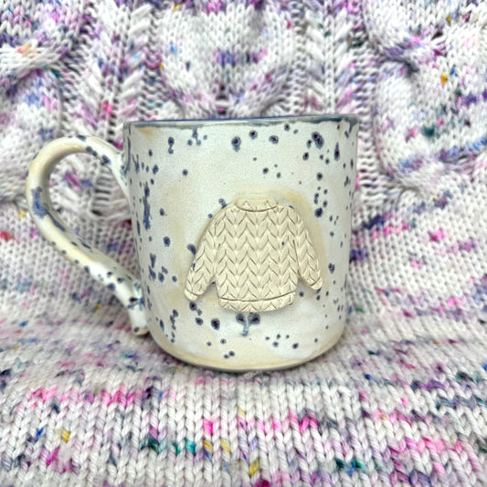 16oz blue speckle (with blue inside) sweater mug