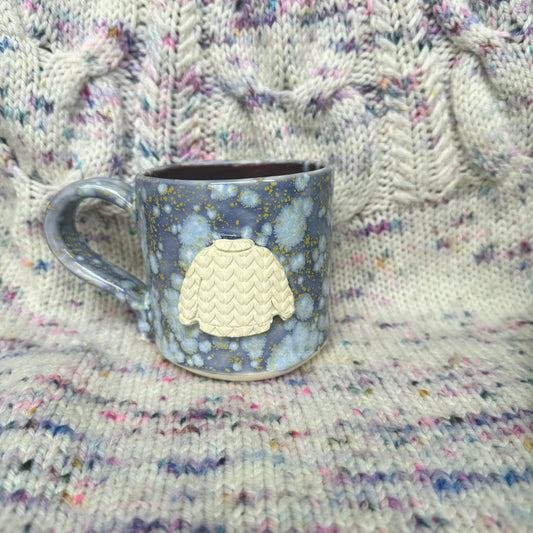 12oz purple speckle sweater mug
