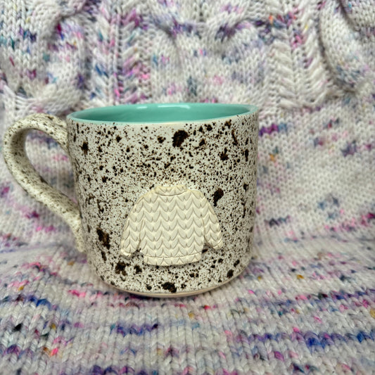 18oz brown speckle sweater mug