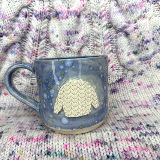 14oz purple speckle (with blue inside) sweater mug