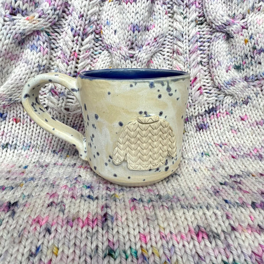 10oz blue speckle (with blue inside) sweater mug