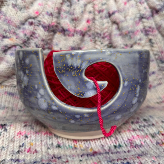 Imperfect purple speckle yarn bowl