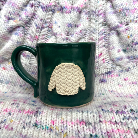 10 oz forest green sweater mug