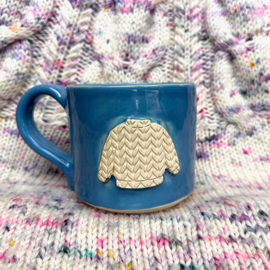 10 oz light blue sweater mug