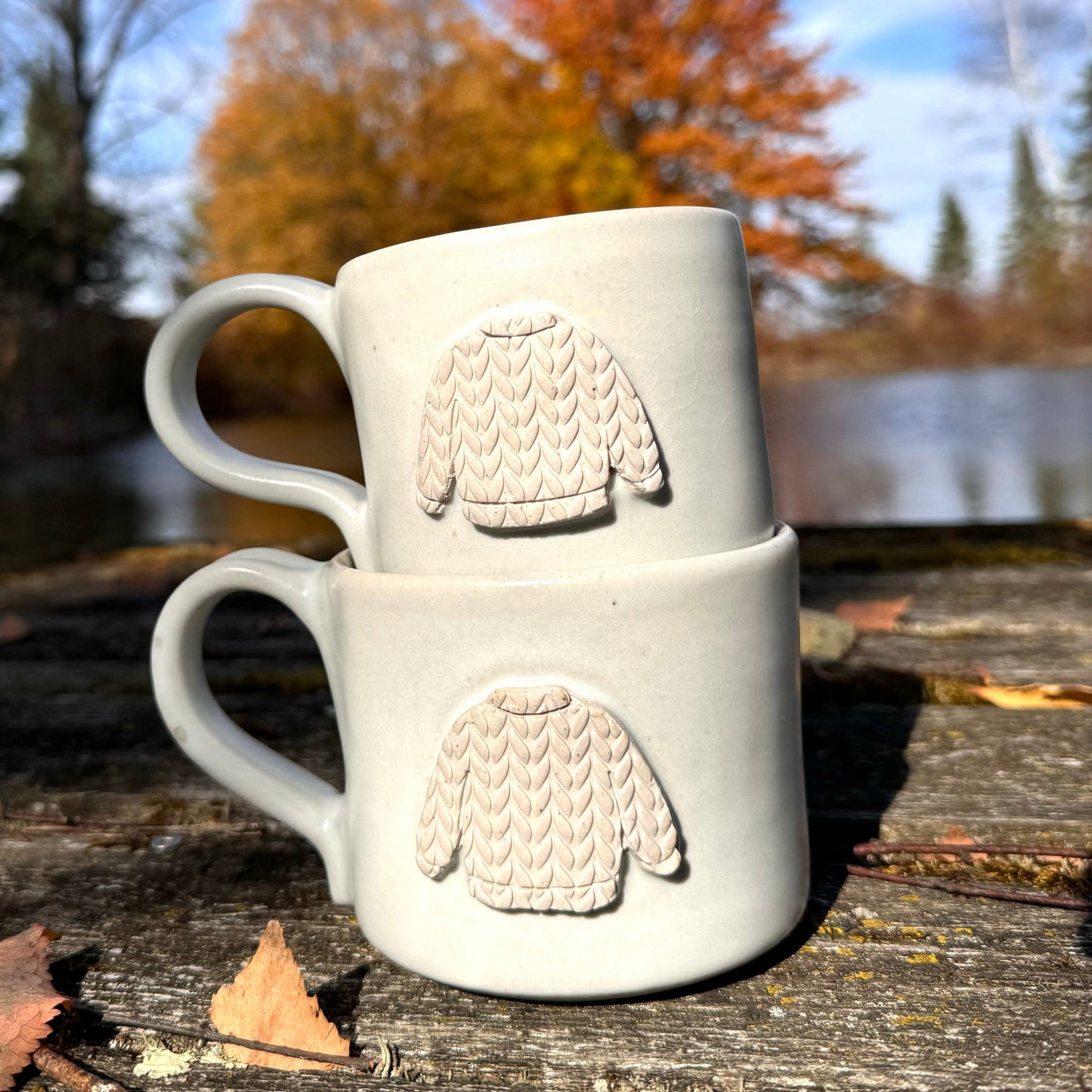 14oz white sweater mug