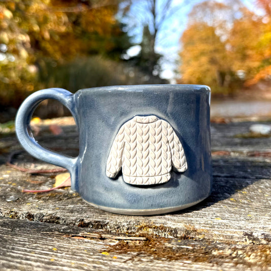 14oz light blue sweater mug