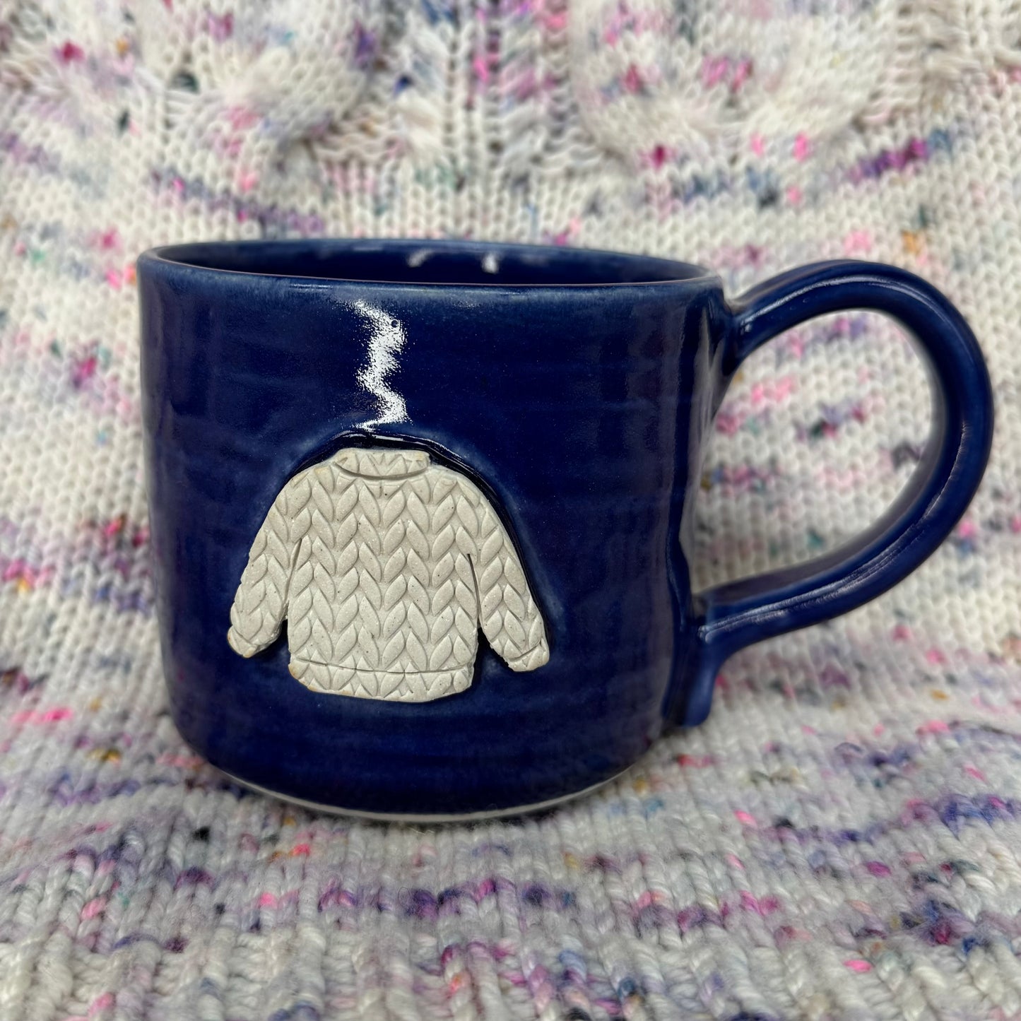 16oz "left handed" midnight blue sweater mug