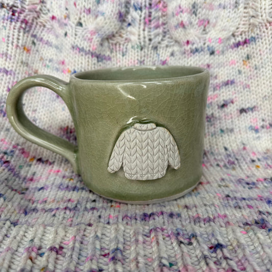 16oz green sweater mug