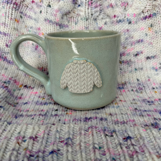 14oz imperfect light blue sweater mug