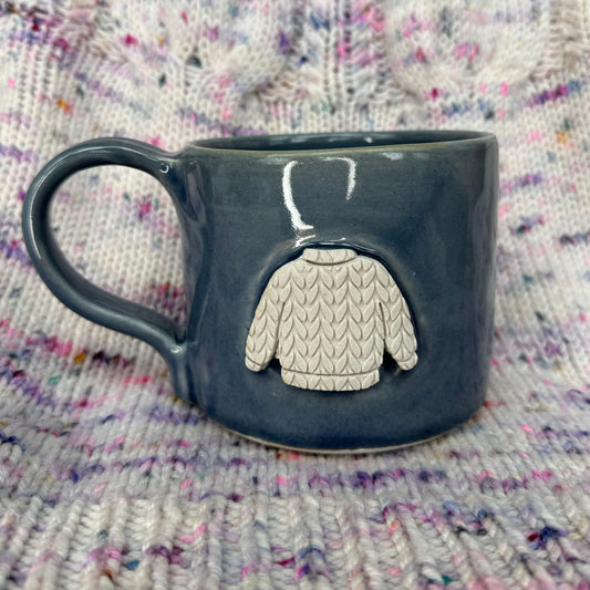 16oz steel blue sweater mug