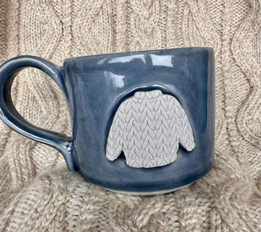 12oz steel blue sweater mug