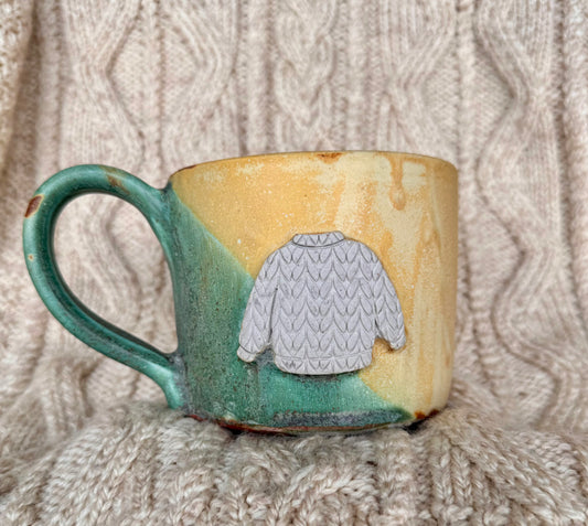 12oz imperfect yellow & turquoise mug